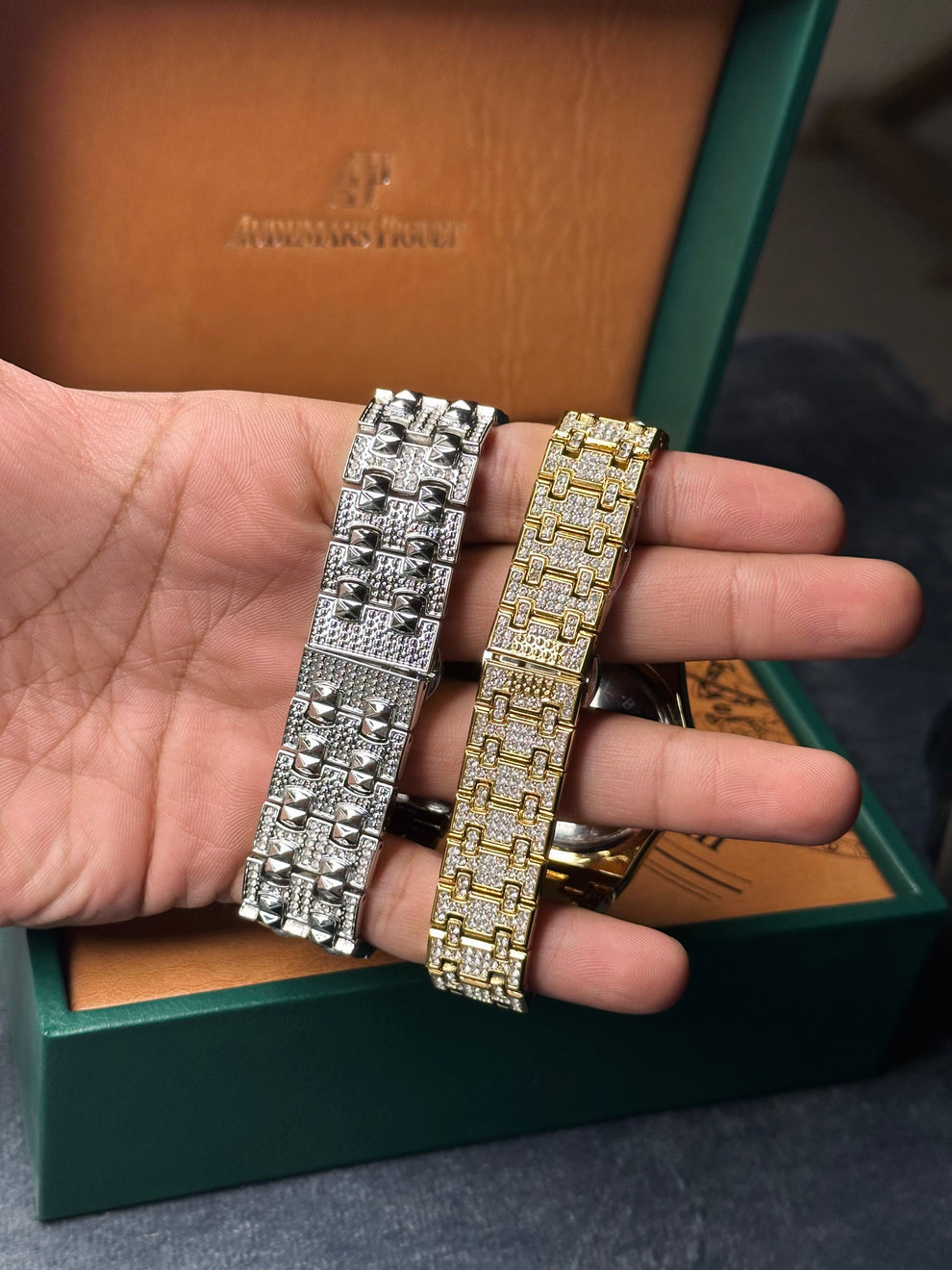 Fully Iced Out Luxury Watch – Silver & Gold Variants